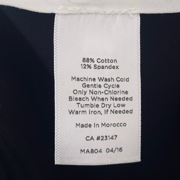 Talbots Italian Flannel Classic Black Cropped Cuffed Wool Pant Size 10 - Picture 7 of 7